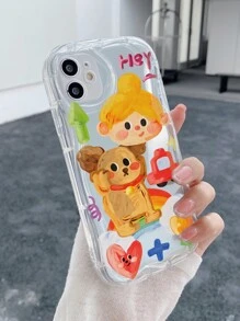 Cartoon Graphic Phone Case - Clear - View 4