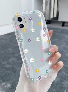 花卉透明手机壳，国际版，非国内版 - 無色 - 查看 4