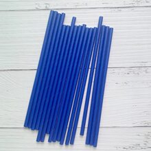 25pcs Dark Blue Solid Color Disposable Paper Straws, Perfect For Birthday Parties, Weddings, Engagements, Anniversaries, Etc.Christmas Gift - Blue - View 4