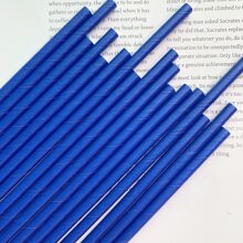 25pcs Dark Blue Solid Color Disposable Paper Straws, Perfect For Birthday Parties, Weddings, Engagements, Anniversaries, Etc.Christmas Gift - Blue - View 2