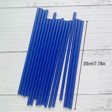 25pcs Dark Blue Solid Color Disposable Paper Straws, Perfect For Birthday Parties, Weddings, Engagements, Anniversaries, Etc.Christmas Gift - Blue - View 6