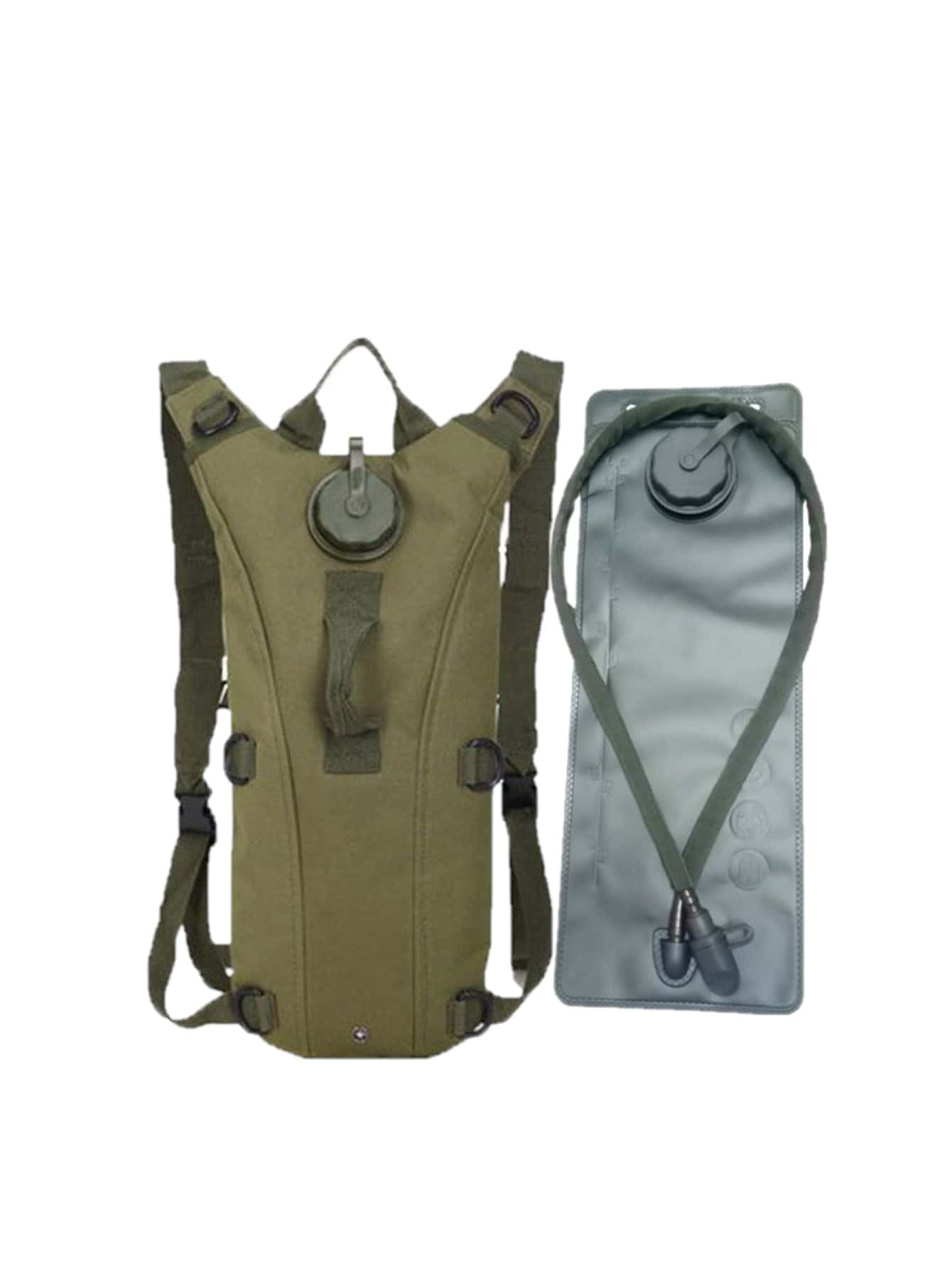 Mochila De Hidratación 3l Bolsa De Agua Táctica Senderismo - Verde - Ver 1