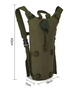 Mochila De Hidratación 3l Bolsa De Agua Táctica Senderismo - Verde - Ver 4