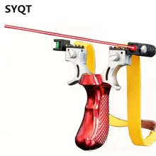 強大戶外打獵遊戲彈射器新款鐳射彈弓樹脂材料平底橡皮筋至選擇4色戶外玩具