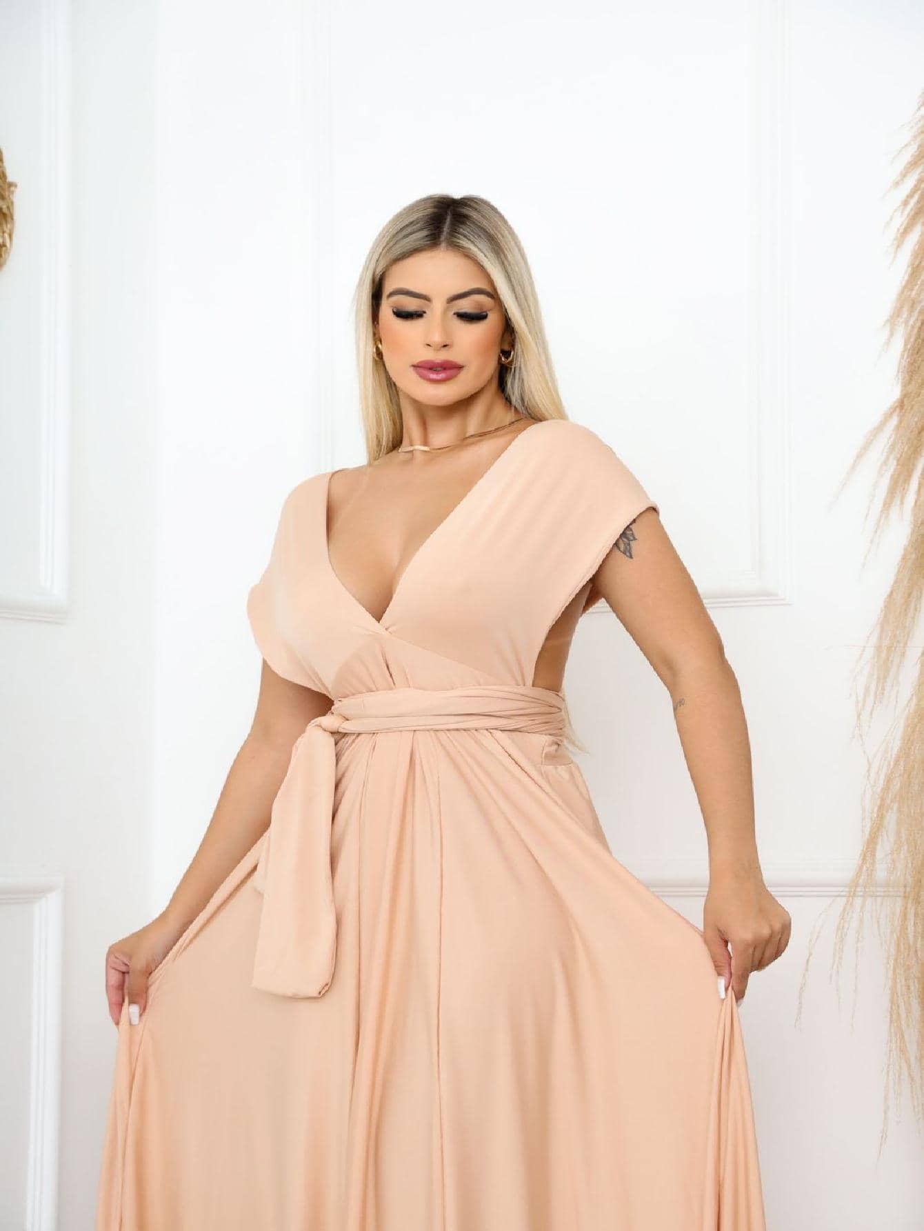 Women Dresses - 米色 - 查看 1