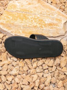 男士复古风格休闲拖鞋，阿拉伯凉鞋，舒适拖鞋，黑色 - 黑色 - 查看 6