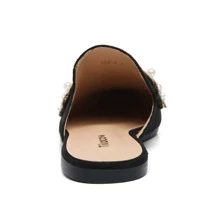 Bailarinas de mujer Perlas Liso Tribal Tropical Zapatillas abiertas Elegante Glamour Vacación Miedoso De moda - Negro - Ver 3