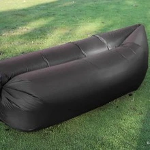1pc Outdoor Inflatable Slouchy Sofa Bed Bag Portable Camping Mattress Lounge Chair, Black - Black - View 3