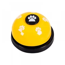 1 pièce Cadeau pour amateurs de chats/chiens et cloche en forme de trace de pattes d'animal de compagnie pour maman de chien/chat, cloche d'apprentissage pour caniche, jouet interactif à cloche dorée, livraison en couleur aléatoire