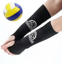 4pcs/Pack Unisex Sports Fingerless Silicone Anti-Skid Sponge Sweat Absorption Arm Sleeves + 1pair 3cm Thick Soft Sponge Sweat Absorption Knee Pads, Skin-Friendly & Comfortable, Breathable, Suitable For Activities Like Cycling, Climbing, Tennis, Etc. Gym Gym Accessories Coderas - Black - View 7