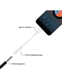 Adaptador de Fone para iPhone Cabo Lightning Para P2 Femea Áudio Auxiliar Fone - Branco - Visão 5