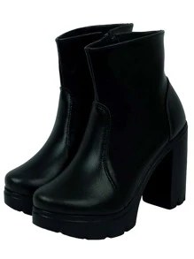 Women Fashion Boots - Black - View 1
