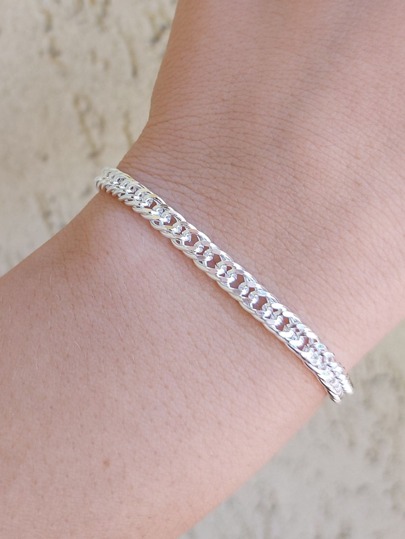 Pulseira feminina Grumet prata 925 folheado