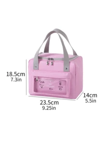 1入組牛津布便當袋帶厚鋁箔隔熱,合適的辦公,旅行,野餐,冰袋,便當袋