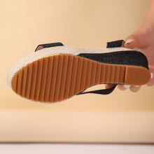 女士坡跟厚底涼鞋