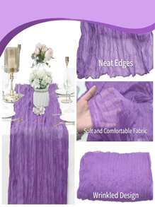 1 lá cờ để bàn tiệc cưới, 90x180cm - Màu tím - Xem 4