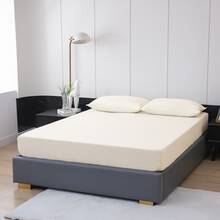 1 Miếng Đã chải Trải giường , Trang tính , Vỏ nệm Phòng ngủ Sự bảo vệ , Có thể giặt được Thiết kế Màu thuần - trắng - Xem 3