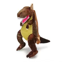 Bolsa creativa con dinosaurio de dibujos animados de peluche Con Textura dinosaurio rex T-rex Mochila dinosaurio bolsa mochila - Marrón - Ver 1