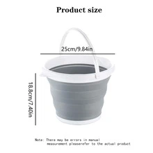 1個5升便攜式可摺疊矽膠水桶,適合攜帶水進行戶外活動,如旅行、露營、釣魚、繪畫等