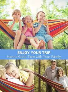 1入口袋式戶外花園露營吊床配樹帶，能承受450磅負載的耐用吊床，附旅行袋，適用於露台，後院和露營，露營必備 - 彩色 - 查看 7