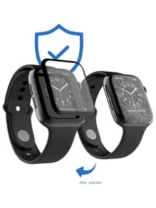 4入裝38/40/41/42/44/45/49mm蘋果手錶超清tpu防曲面膜,適用於ultra/se/8/7/6/5/4/3/2/1 - 黑色 - 查看 2