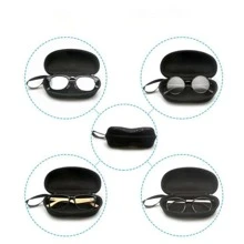 1只大型太陽眼鏡盒,帶便攜掛繩眼鏡收納盒 - 黑色 - 查看 3