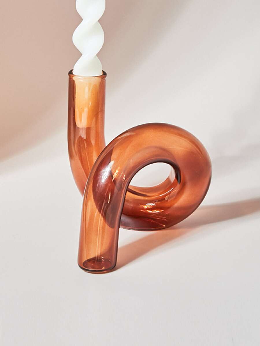 1PC Glass Vases Clear Flower Vase Candle Holders Wedding Centerpieces