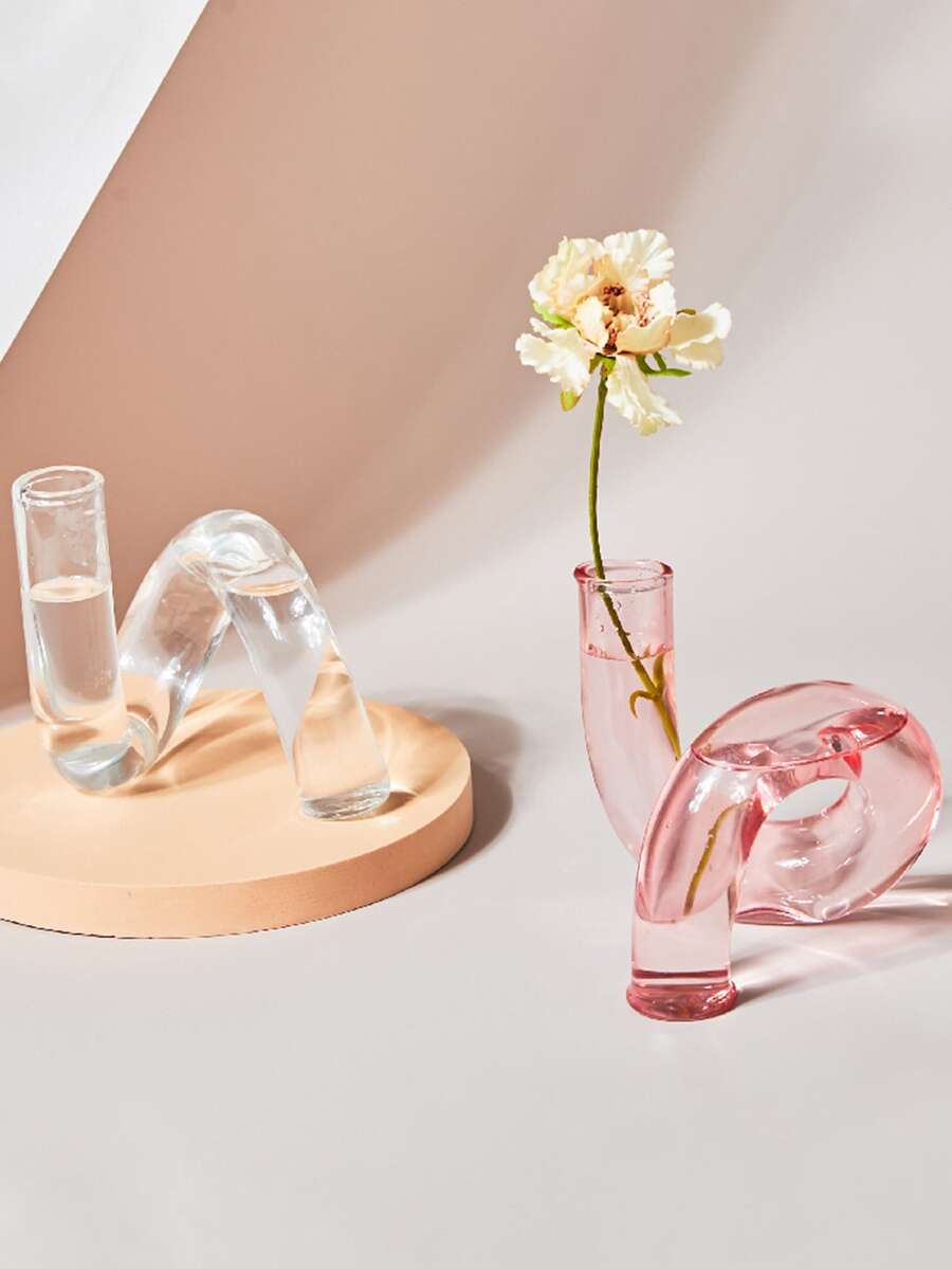 1PC Glass Vases Clear Flower Vase Candle Holders Wedding Centerpieces