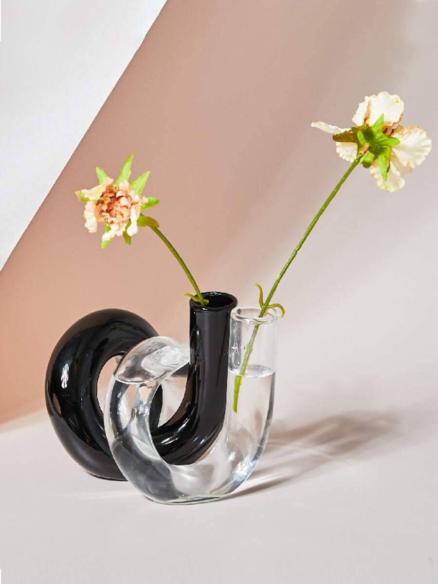 1PC Glass Vases Clear Flower Vase Candle Holders Wedding Centerpieces