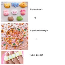 16入組3D卡通貼紙適用於水瓶子,可愛貼紙適用於絕緣杯子,DIY樹脂配件適用於手機容器和冰箱,8固定的類型和8隨機樣式,強的膠黏劑包括