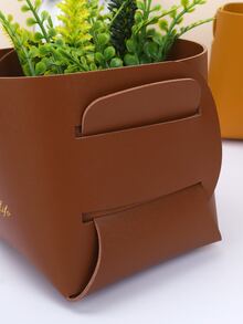 1入組可折疊桌面儲物籃帶字母圖案 - 芥末黃 - 查看 5