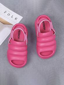 女性時尚家居拖鞋帶高跟鞋,防滑跟,海灘,度假,休閒場合,增高,簡約風防滑設計,軟底,戶外&室內場合,合適的適合夏天,韓語風格,多用途和舒服的適用於全部 - 玫紅色 - 查看 5