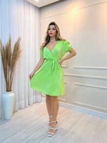 Women Dresses - 淡綠色 - 查看 2
