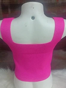 Women Knit Tops - 玫紅色 - 查看 3