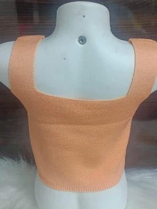 Women Knit Tops - 橘色 - 查看 3