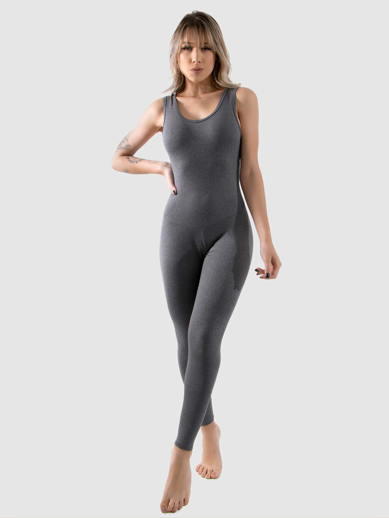 Women Sports Jumpsuits - 灰色 - 查看 1