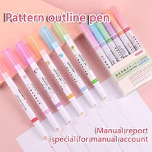 Set de 6 marcadores con figuras para tertos o decoracion de hojas (Bullet Journal) - Blanco - Ver 1