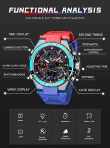 男士電子手錶 - 藍色 - 查看 6