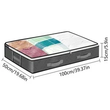 1個非織布棉被和衣服收納袋,可折疊並適合放在床底下