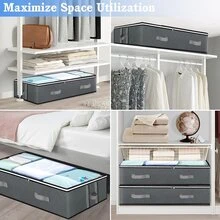 1個非織布棉被和衣服收納袋,可折疊並適合放在床底下