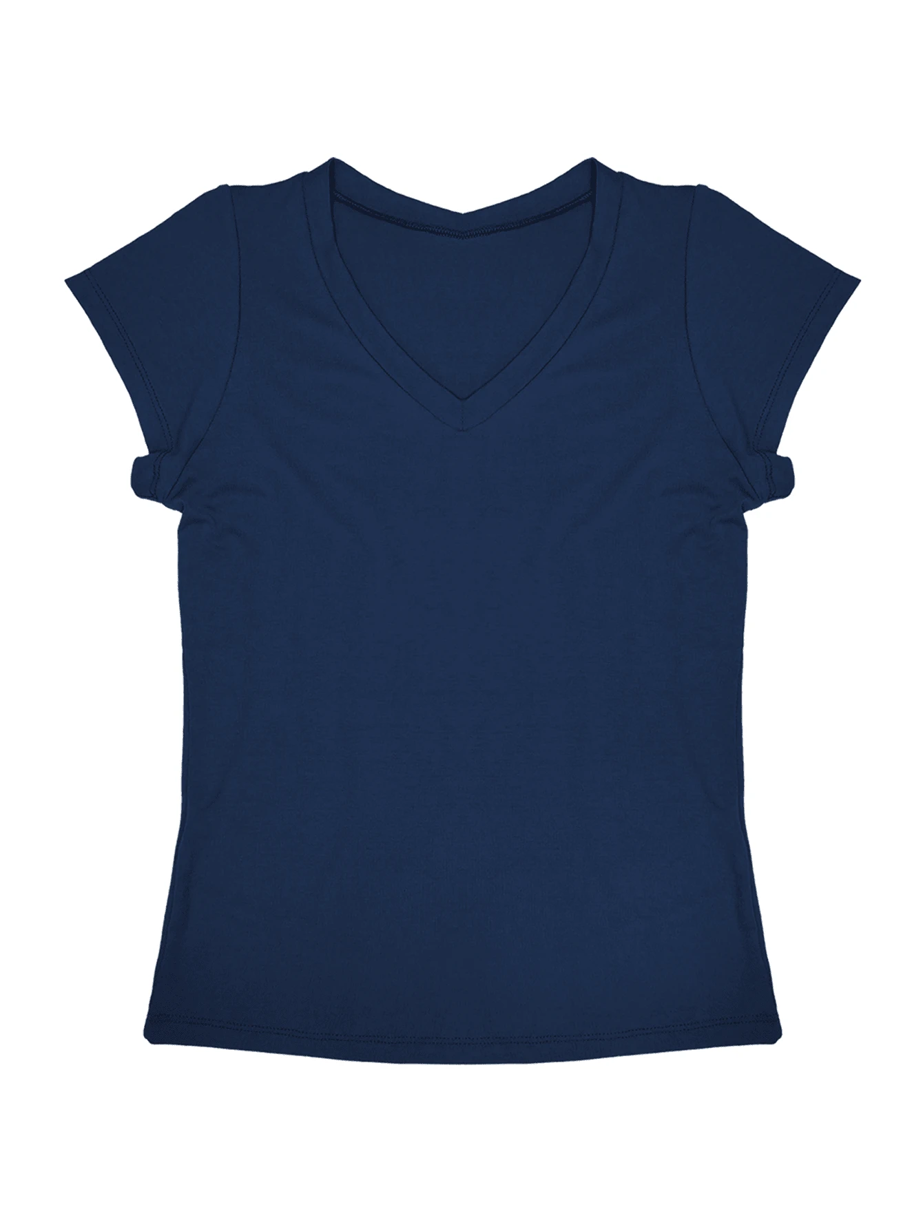 Blusa Camiseta Feminina Gola V Babylook Básica Lisa Viscolycra Slim Viscolycra Confortável Leve Trabalho Uniforme Dia a Dia