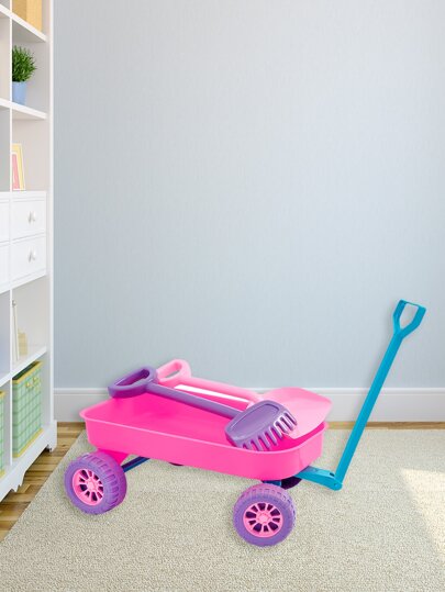 Brinquedo Infantil Carro Carrinho de Praia Beach Play Menino e Menina c/ Pázinha e Rastelo Diversão na Praia Parque Aquático