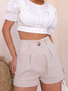 Women Shorts - Apricot - View 1