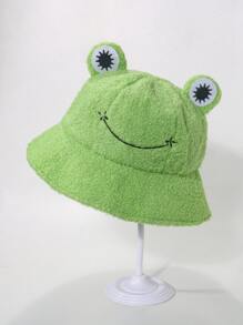 1PC Nữ Hoạt Hình Dễ Thương Ếch Dệt Kim Sang Trọng Nón Cho Mùa Đông - màu xanh lá - Xem 1