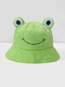 1PC Nữ Hoạt Hình Dễ Thương Ếch Dệt Kim Sang Trọng Nón Cho Mùa Đông - màu xanh lá - Xem 2