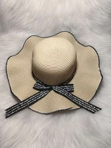 Women Straw Hat - 米色 - 查看 1