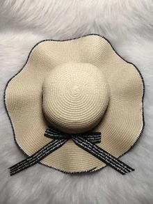 Women Straw Hat - 米色 - 查看 2