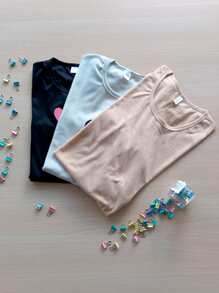 playera para mujer  Ropa de Mujer ropa para mujer  Set de 3 playeras de diferente color y estampado - Multicolor - Ver 5