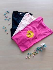 playera para mujer  Ropa de Mujer ropa para mujer  Set de 3 playeras de diferente color y estampado - Multicolor - Ver 3