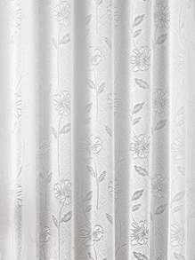 Cortina Sala/quarto Tecido Com Renda - Branco - Visão 4